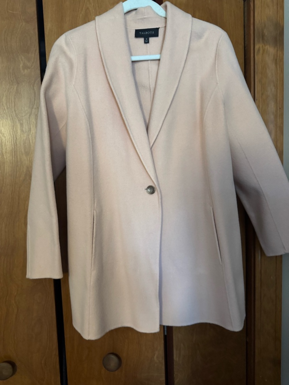 Talbots Light Pink Shawl Collar Single-Button Coat BRAND NEW